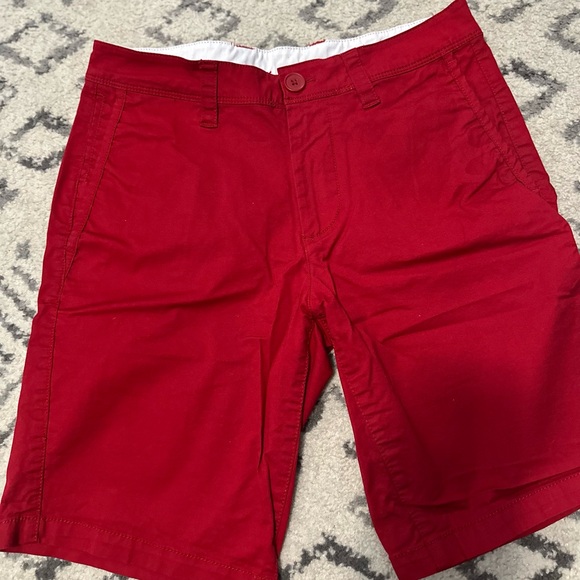 Armani Exchange Red Flat Front Shorts - Picture 1 of 4